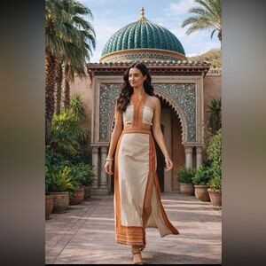 Anthropologie NWT Celandine Linen-Blend
Embroidered Halter Dress size XS.